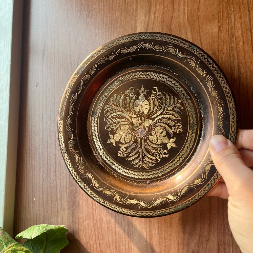 Ornate Copper Decorative Plate
